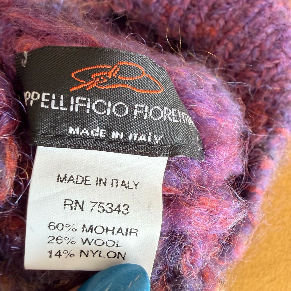 Italian Purple Knit Pageboy Hat - Picture 9 of 9